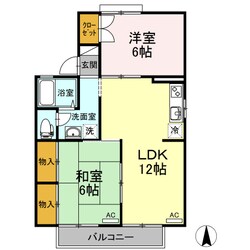 ベルメゾンおち　B棟の物件間取画像